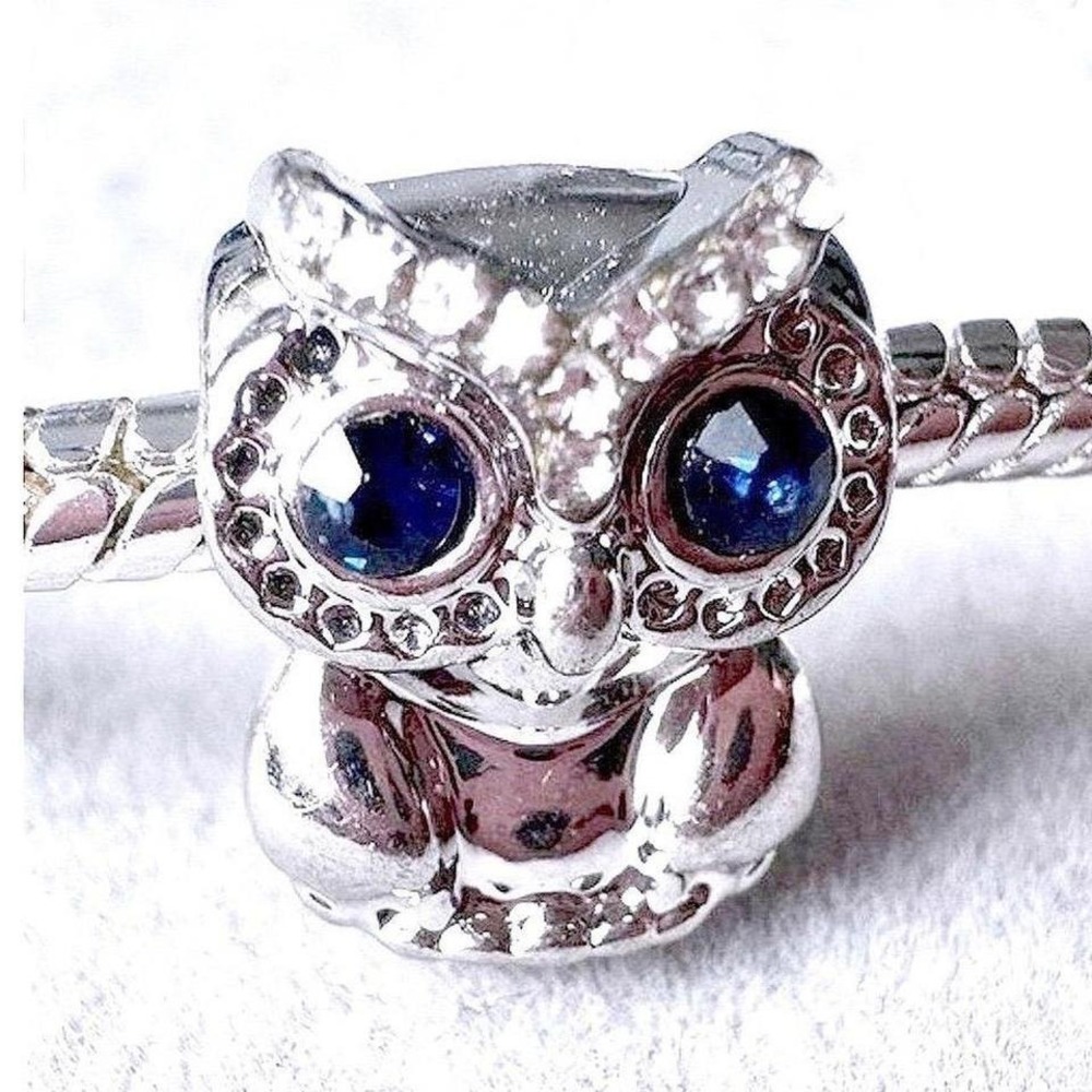 Blue Eye Owl Charm fits PANDORA